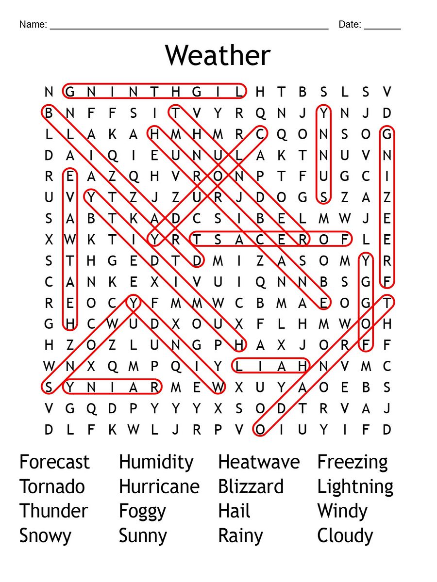 Weather Vocabulary Word Search - Fun and Educational Puzzle product image (2)