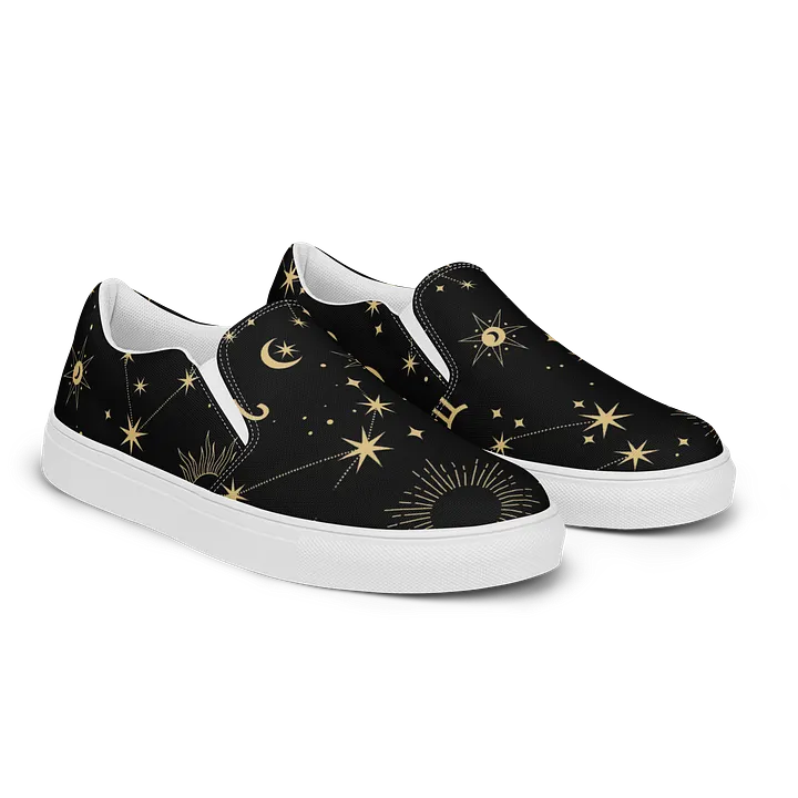 Celestial Zodiac Slip-On Shoes Astrology-Inspired Men's Canvas Sneakers for Spiritual & Cosmic Style product image (2)