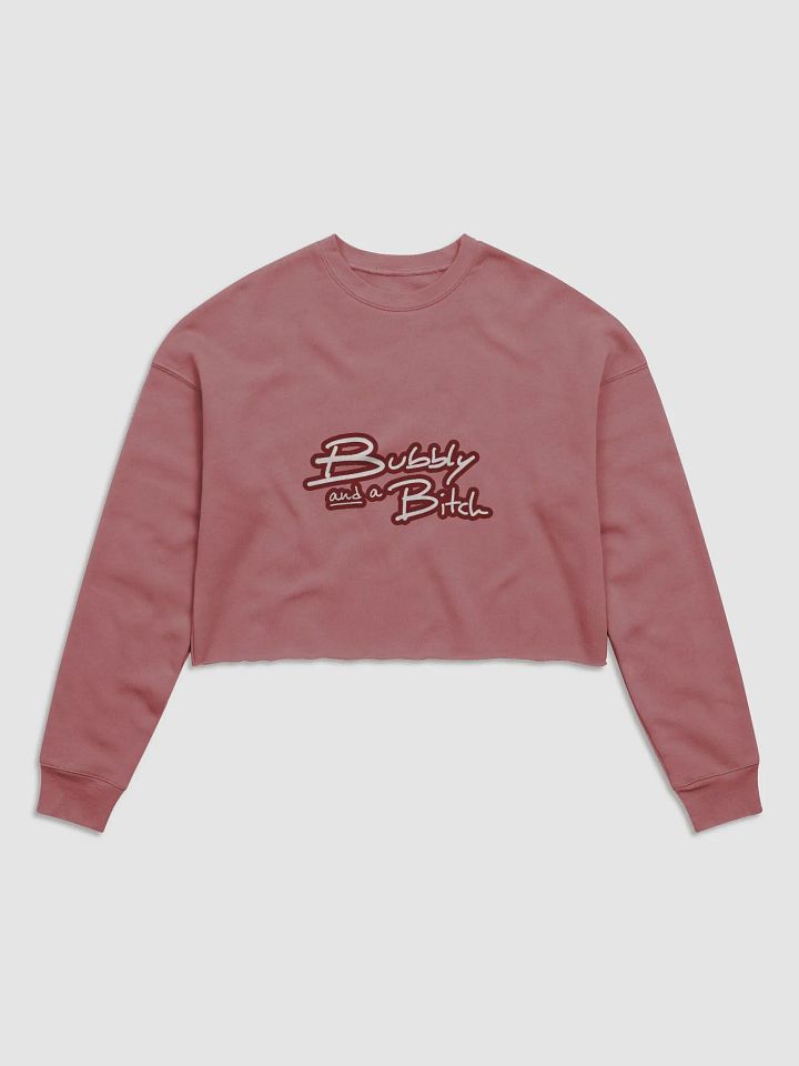 Bubbly and a B*tch (lined design, #6D1616) Women's Fleece Crop Sweatshirt product image (18)