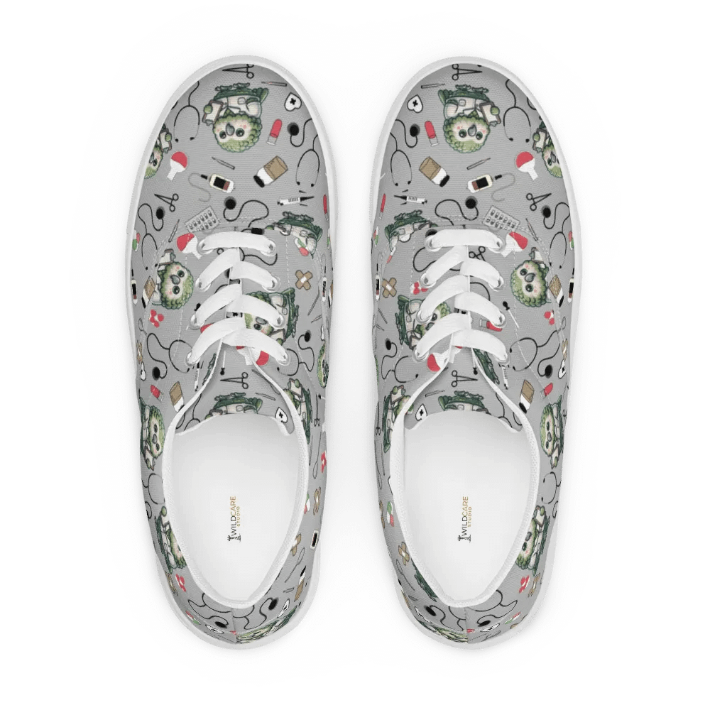 Cute Medical Kakapo Lace-up Canvas Shoes (Grey) product image (5)