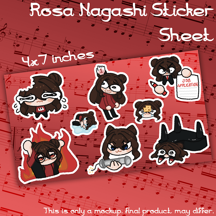 Rosa Nagashi Sticker Sheet product image (1)