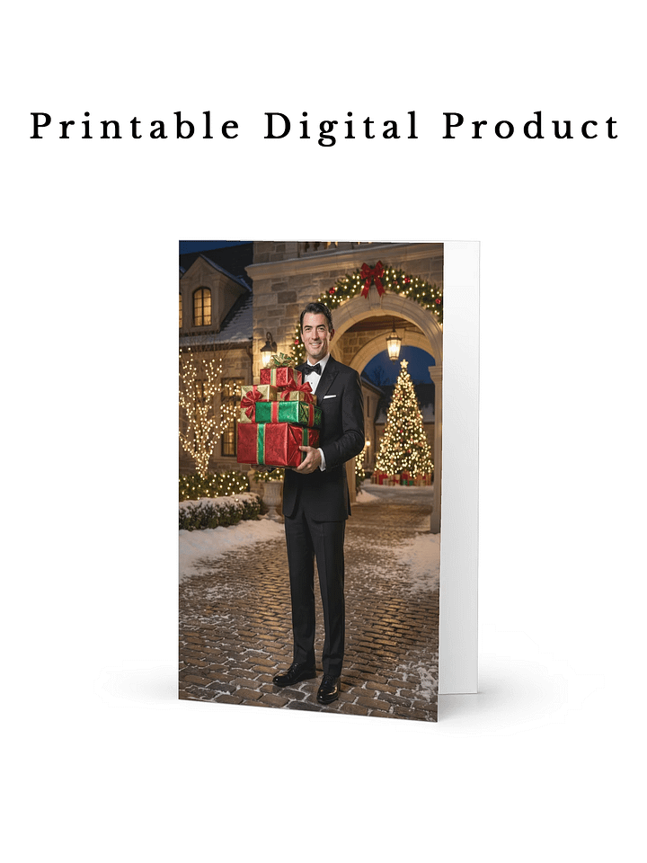 Printable Gregory Peck Christmas Gift Postcard 🎁✨ product image (1)