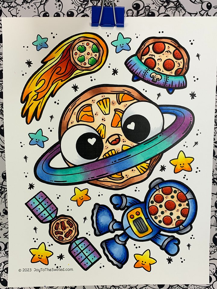 Space Pizza Coloring Page product image (2)