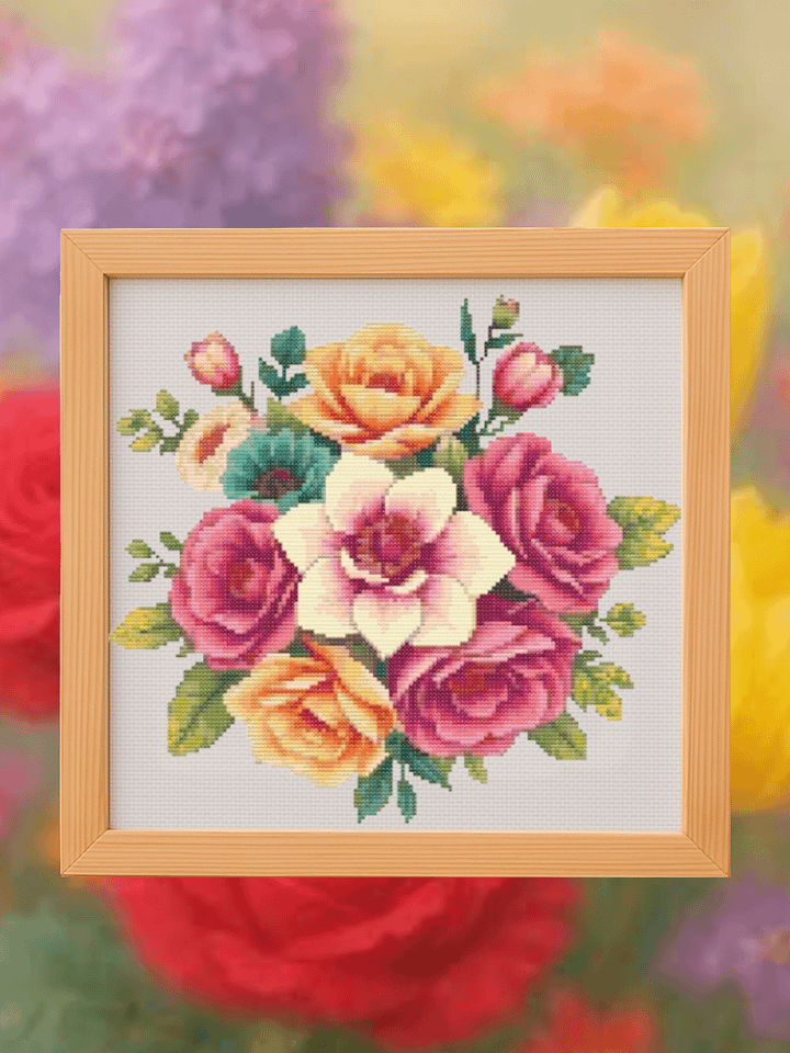 Free Floral Bouquet Cross Stitch Pattern product image (1)