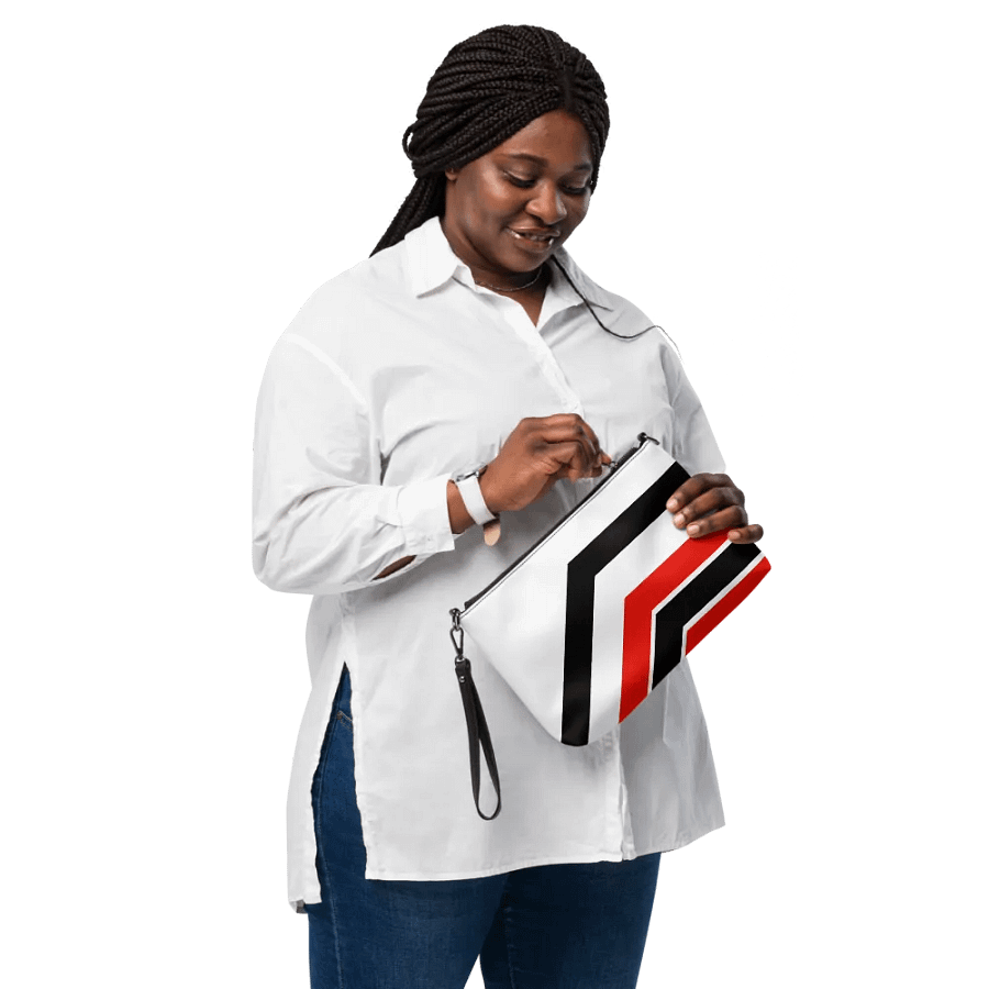Black/White/Red Bent Color Lines Crossbody Bag product image (4)