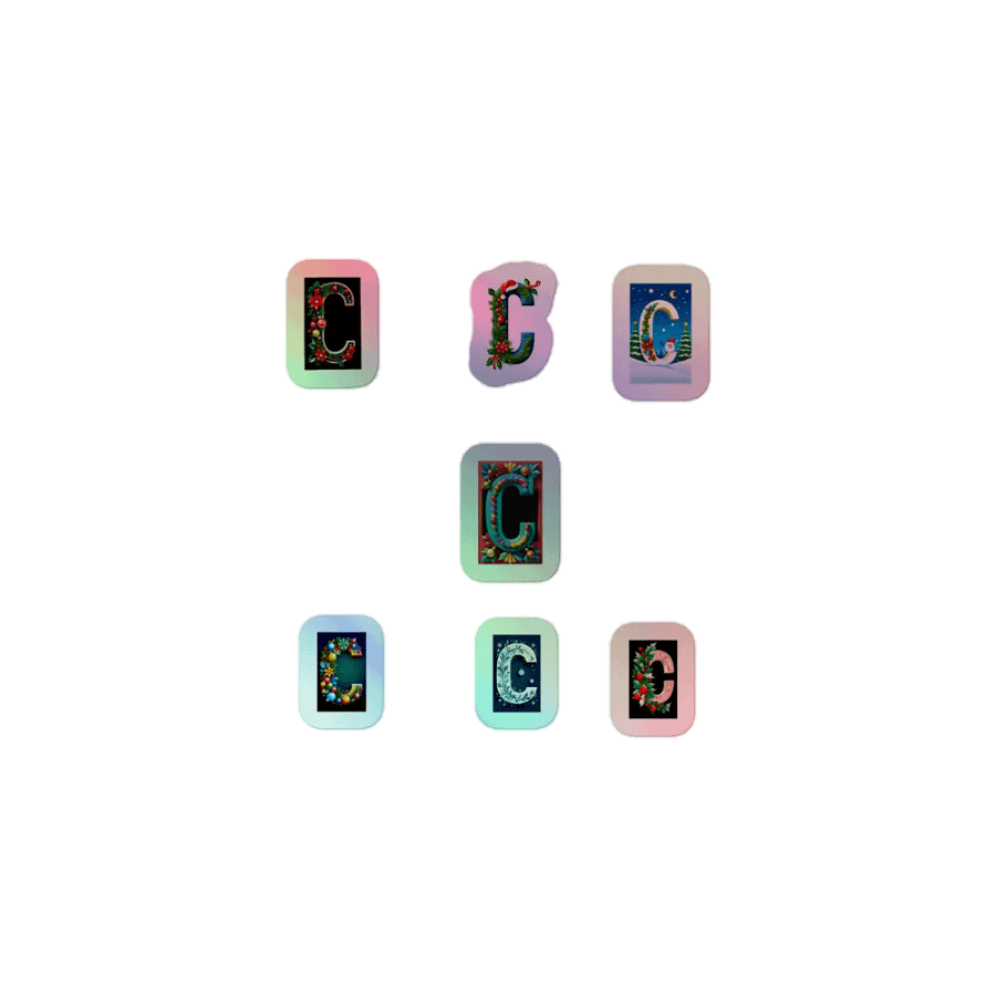 All C's Christmas Monogram Holo Sticker Pack product image (1)