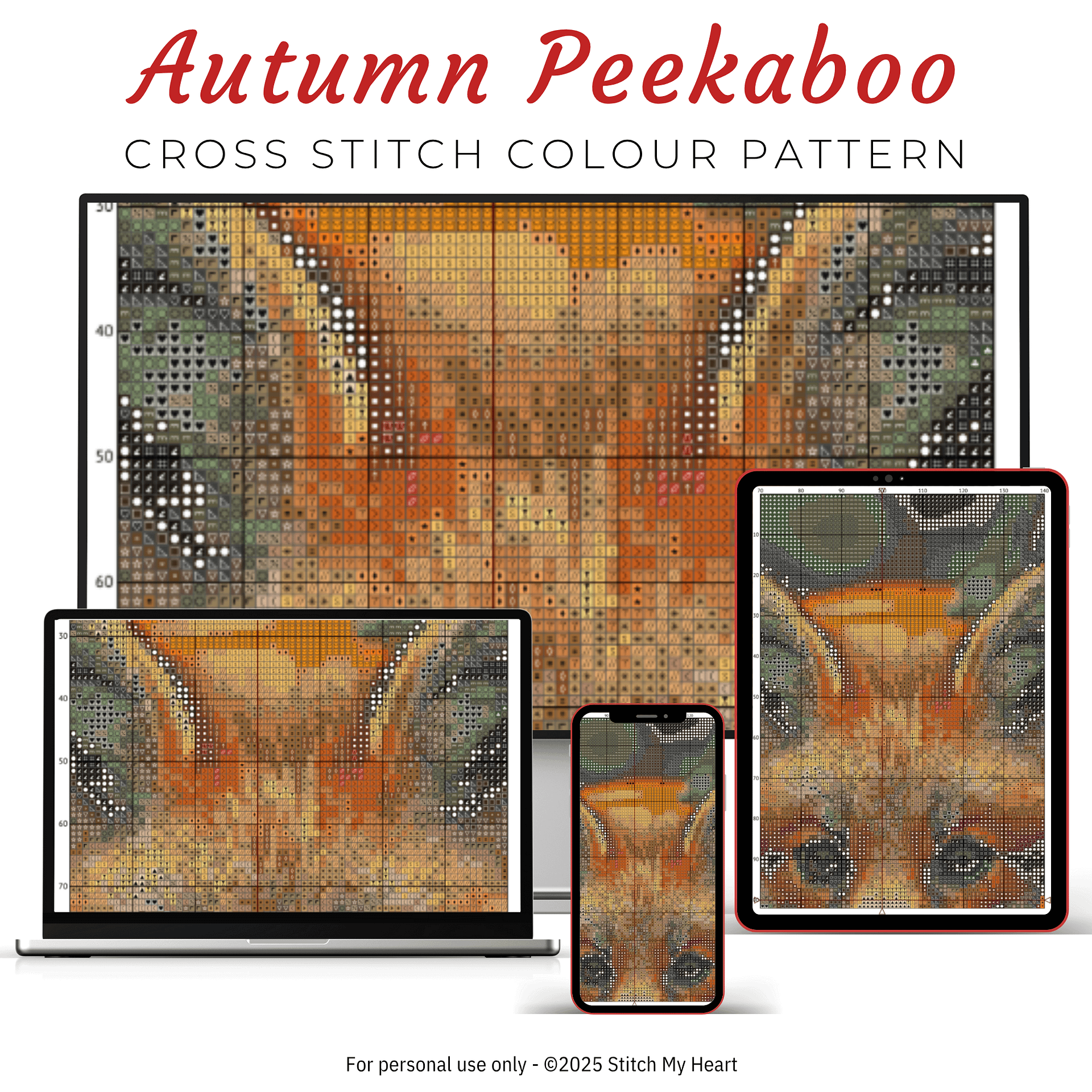 Autumn Peekaboo Cross Stitch Pattern product image (3)