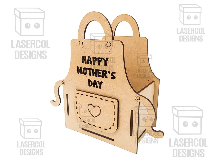 Mother's Day Gift Basket (3 Sizes) Apron Shaped Basket - Laser Cut Files product image (10)