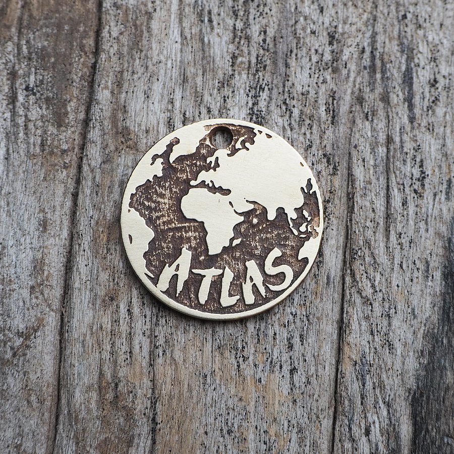 Personalized Pet Name Tag with Atlas-Inspired Design for Dogs and Cats. product image (3)