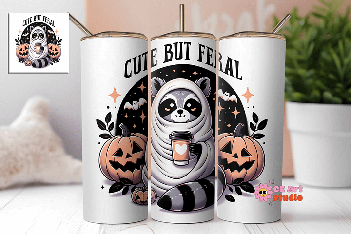 Cute But Feral Tumbler Wrap PNG product image (1)