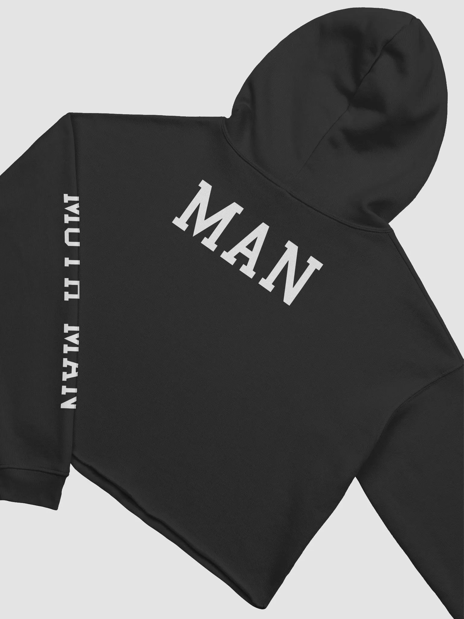 (2 sided) Moth Man sleeve print fleece crop hoodie product image (5)
