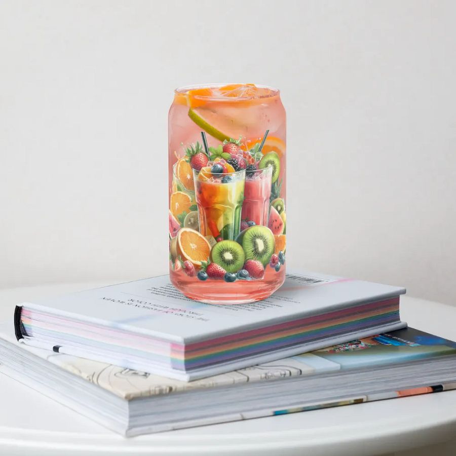 Fruit juice and fresh fruit -01-Can-Shaped Glass product image (4)