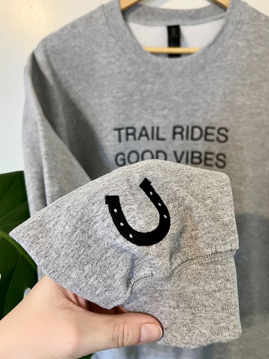 Trail Ride Good Vibes with Horseshoe Embroidered Sweatshirt product image (14)
