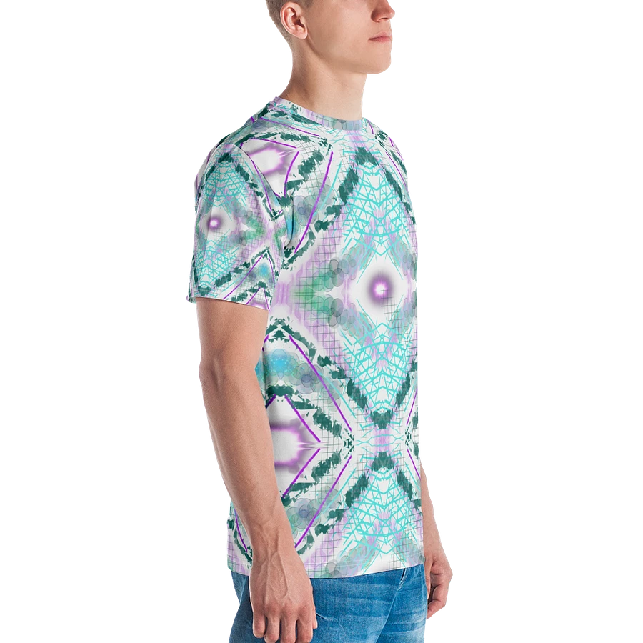 Aqua Mesh Geometric Design T-Shirt product image (3)