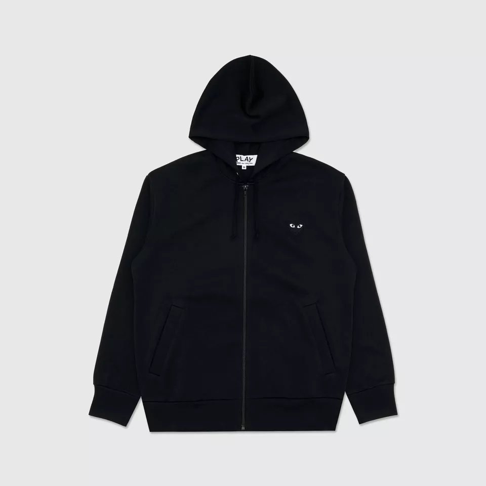 COMME DES GARCONS CDG PLAY BLACK HEART FULL ZIP BACK PRINT HOODIE SIZE LARGE product image (1)