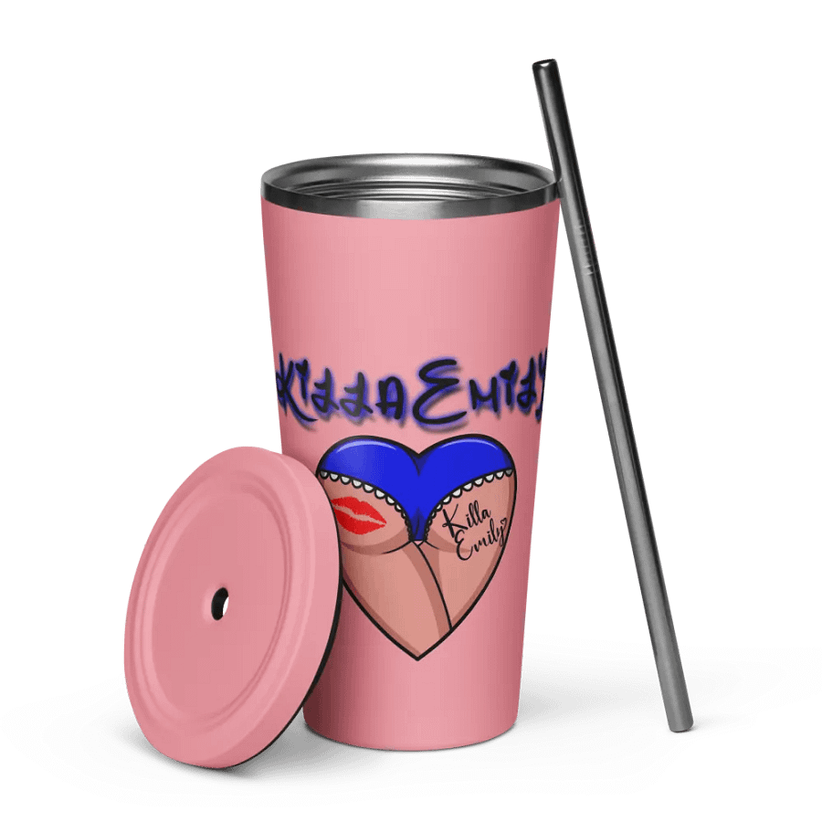 KILLA EMMY BLUE LOGO INSULATED TUMBLER WITH STRAW product image (5)