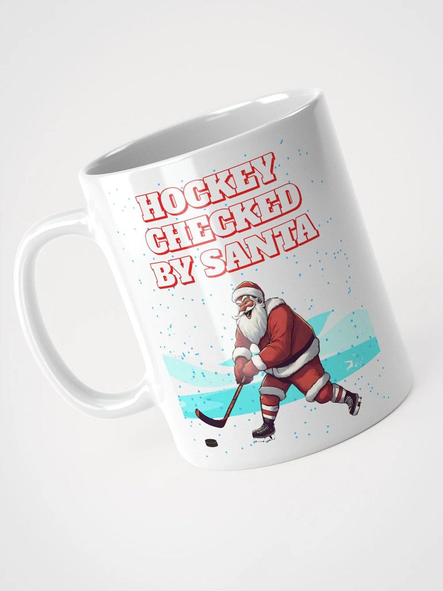 Hockey Checked By Santa Christmas White Mug product image (8)
