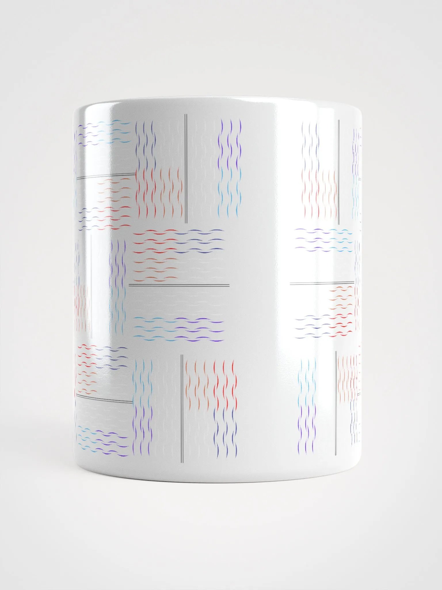 Colorful Squiggley Lines Artistic Design White Mug product image (4)