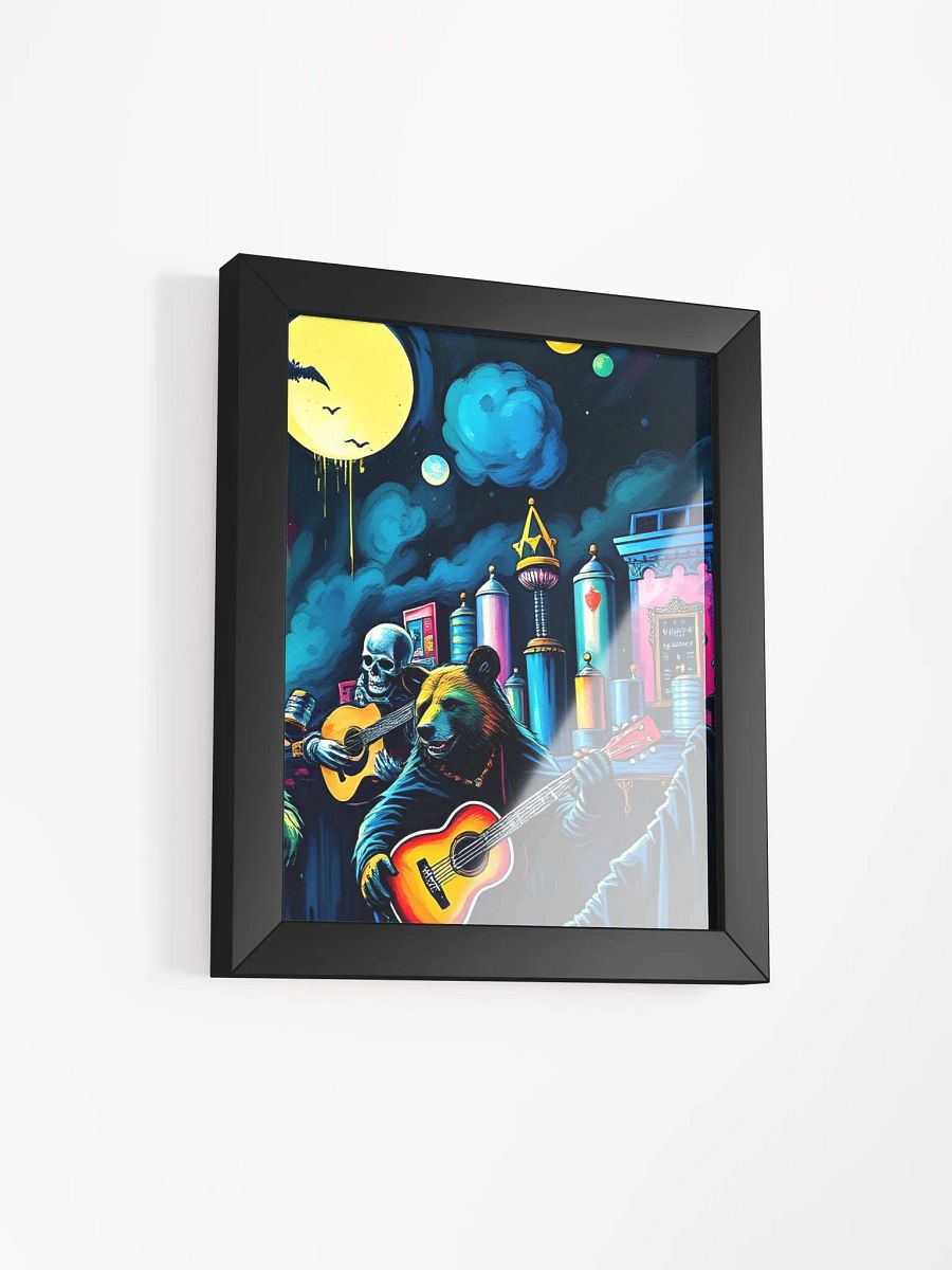 Grateful Dead Bears Tear it up on stage, uv resistant, eco friendly wood framed print product image (3)
