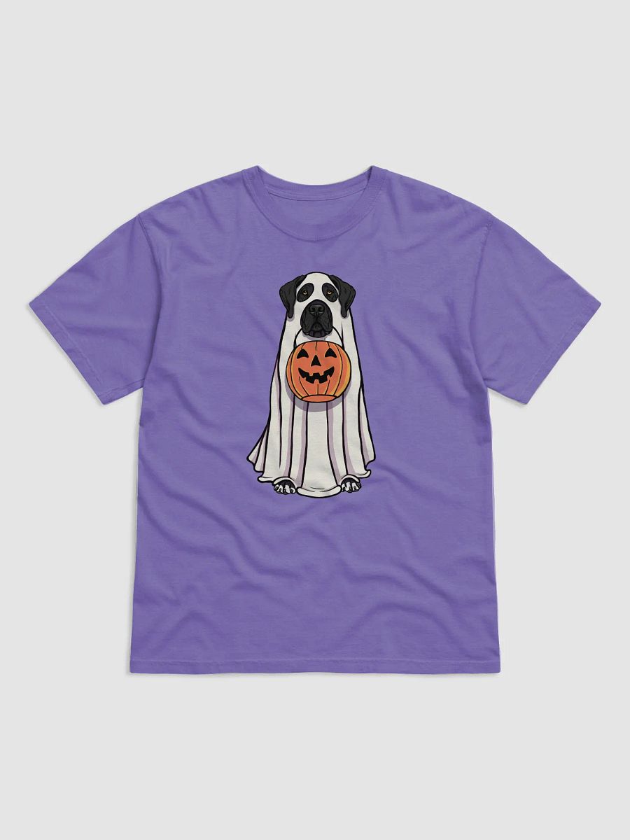 Funny Halloween Great Dane(Black) T-Shirt | Funny Great Dane Wearing a Ghost Costume and Holding a Pumpkin Basket product image (23)