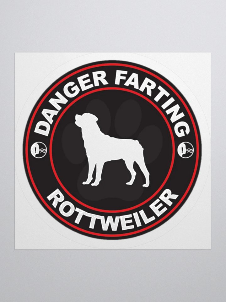 Farting Rottweiler Warning Sticker product image (2)