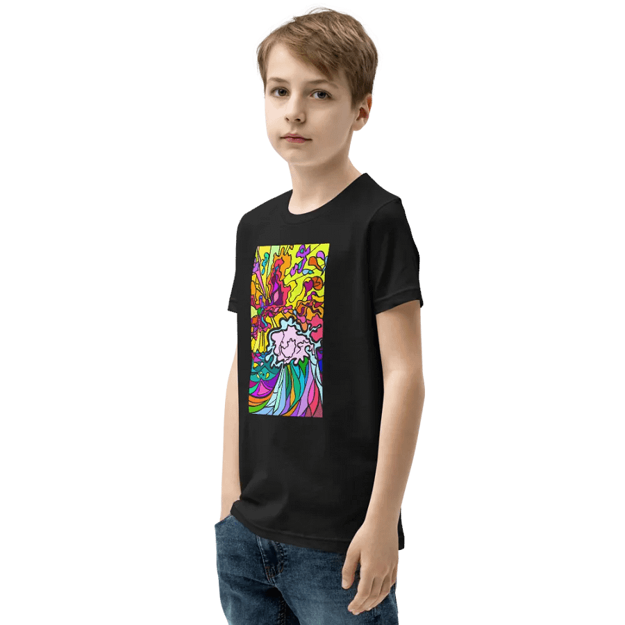 Vibrant Swirls Youth T-Shirt - Wave at Sunset product image (3)