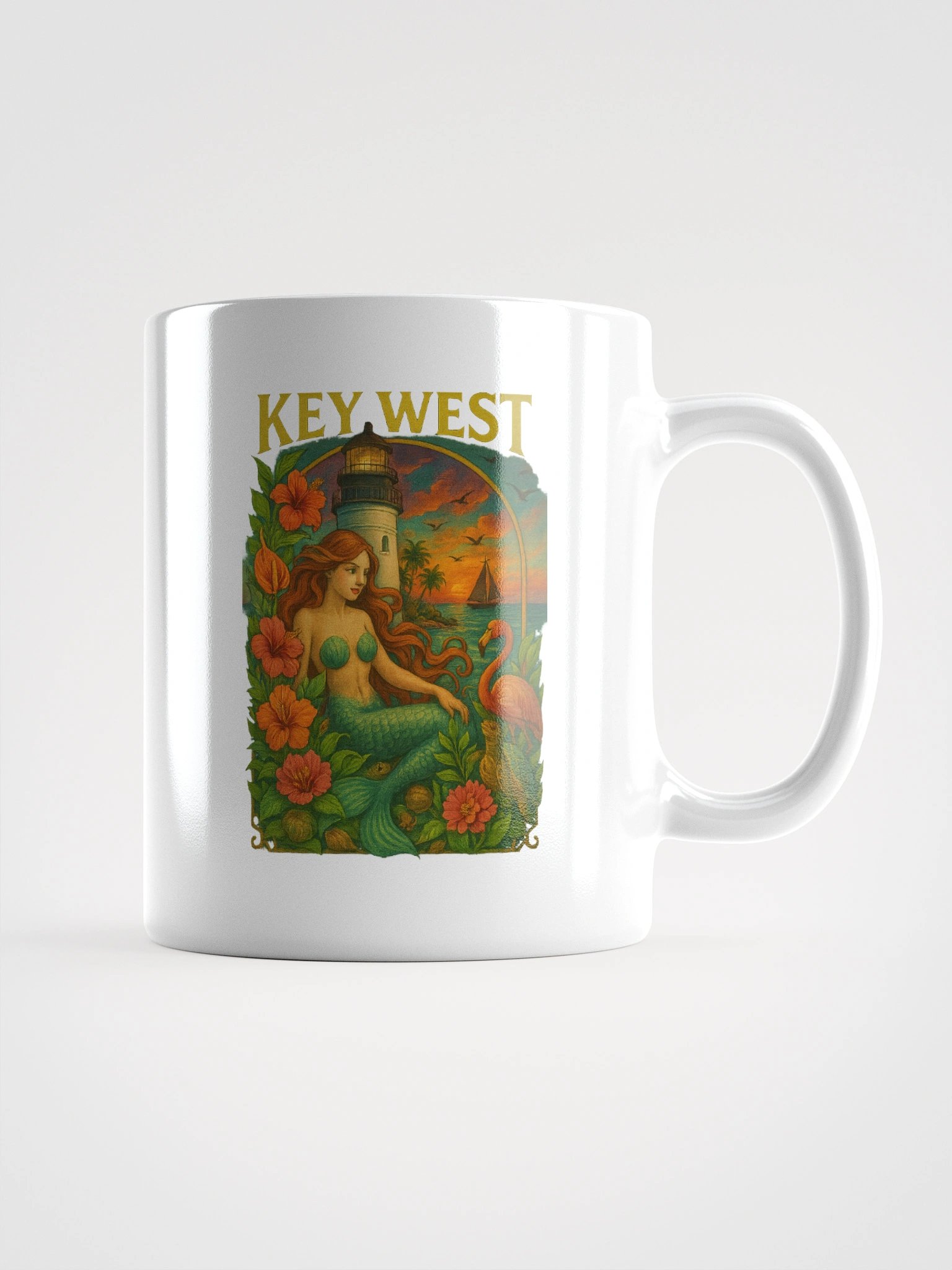 Key West Ceramic Mug with Mermaid and Lighthouse product image (3)