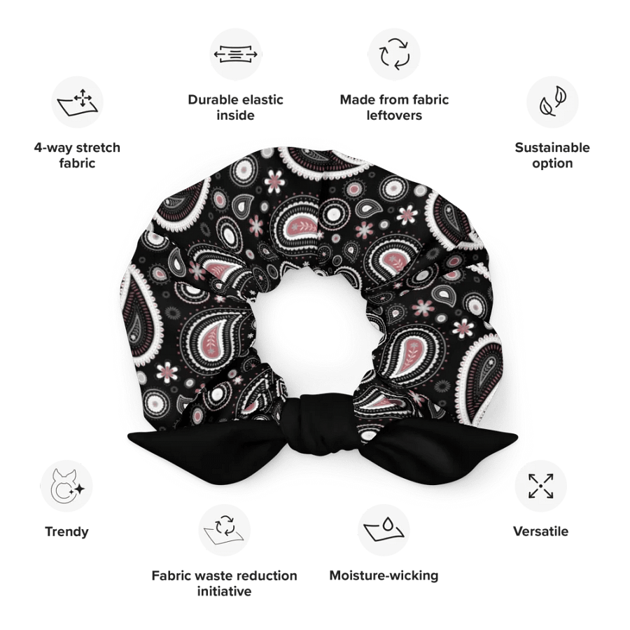 Black Paisley Dreams All-Over Print Scrunchie product image (5)