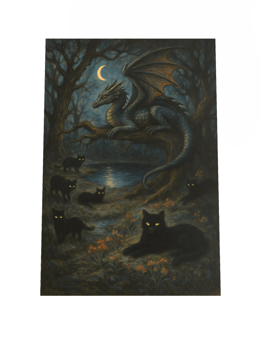 Moonlit Pact: The Dragon and the Cats product image (1)
