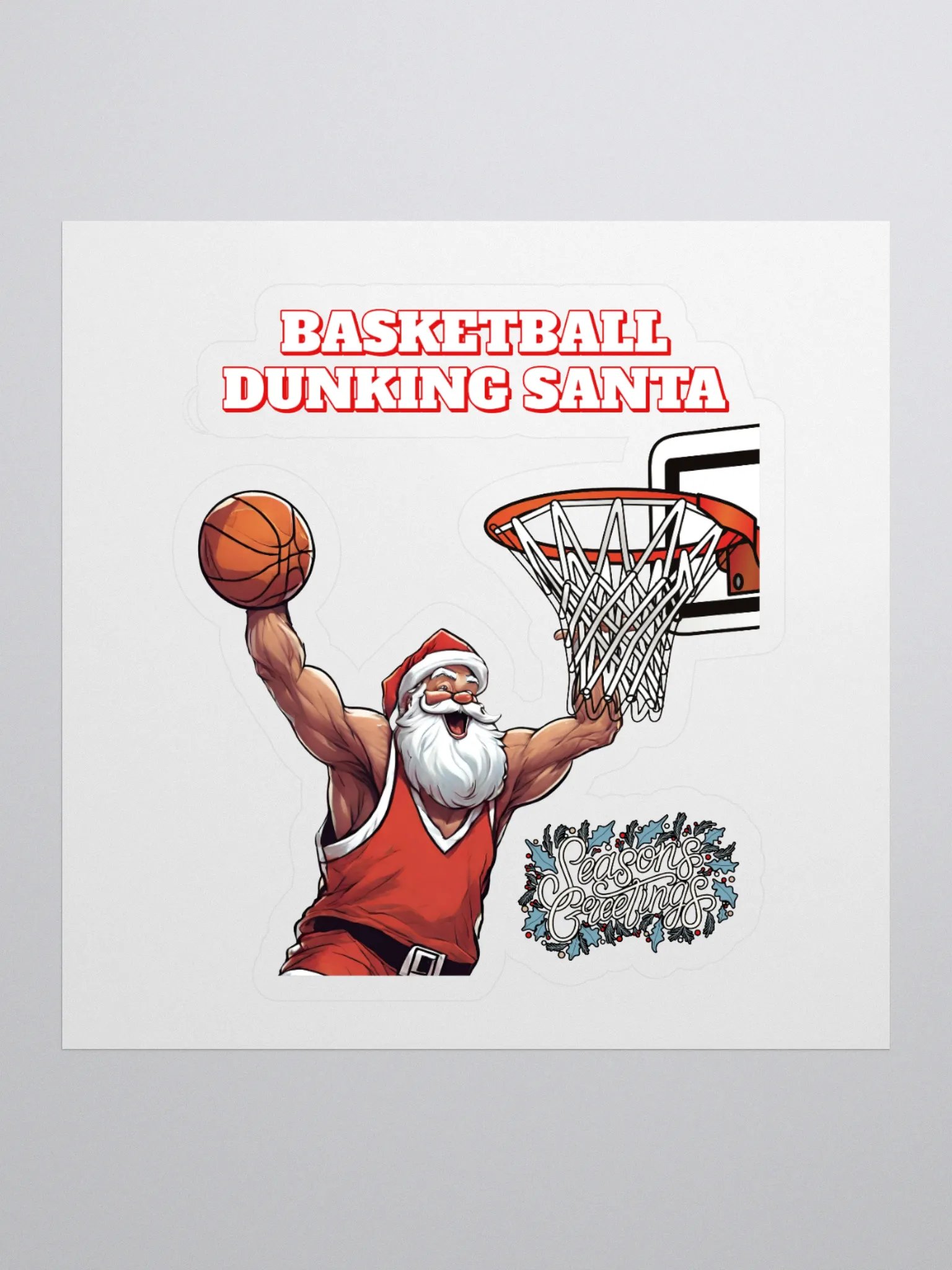 Basketball Dunking Santa Sticker product image (1)