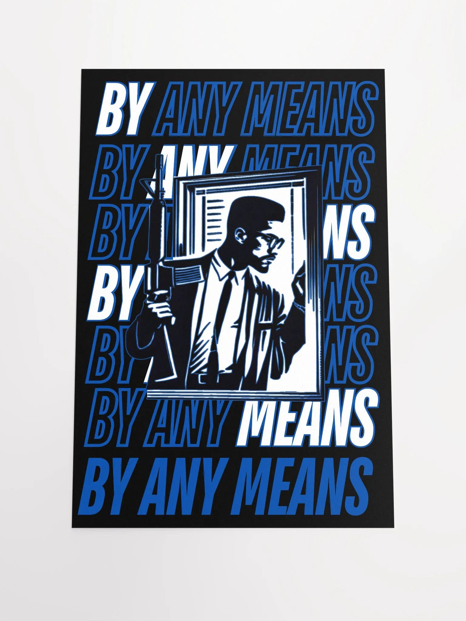 MALCOLM X BY ANY MEANS POSTER (BLUE) product image (1)
