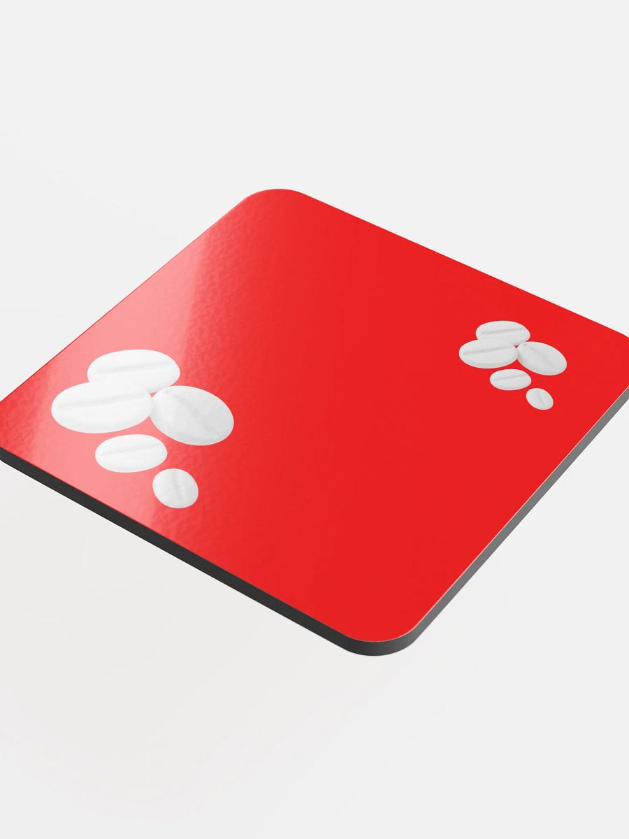 Red I Swear They Are Coffee Beans! White Coffee Beans Coaster product image (4)