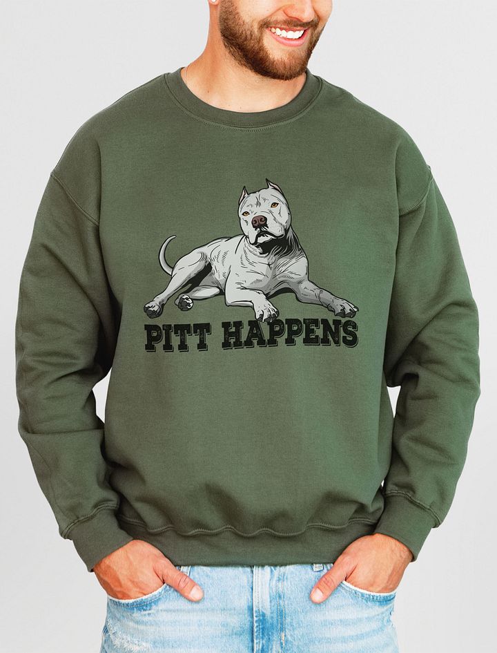Pitt Happens Sweatshirt of a Pitbull Terrier (Cropped Ears - White) | Funny Shirt for Pitbull, Bully, and Staffordshire Terrier Paw-rents product image (13)