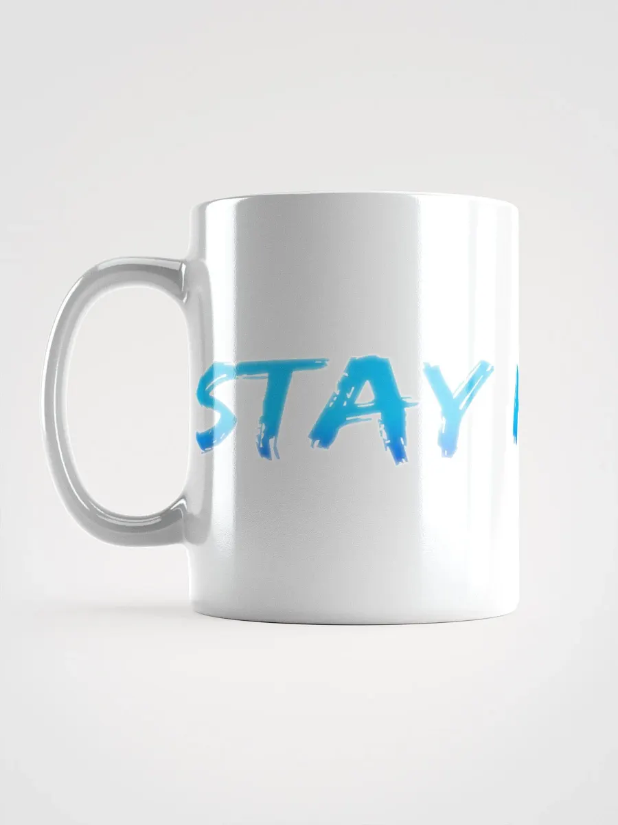 White Glossy Stay High Mug (Blue Text) product image (6)
