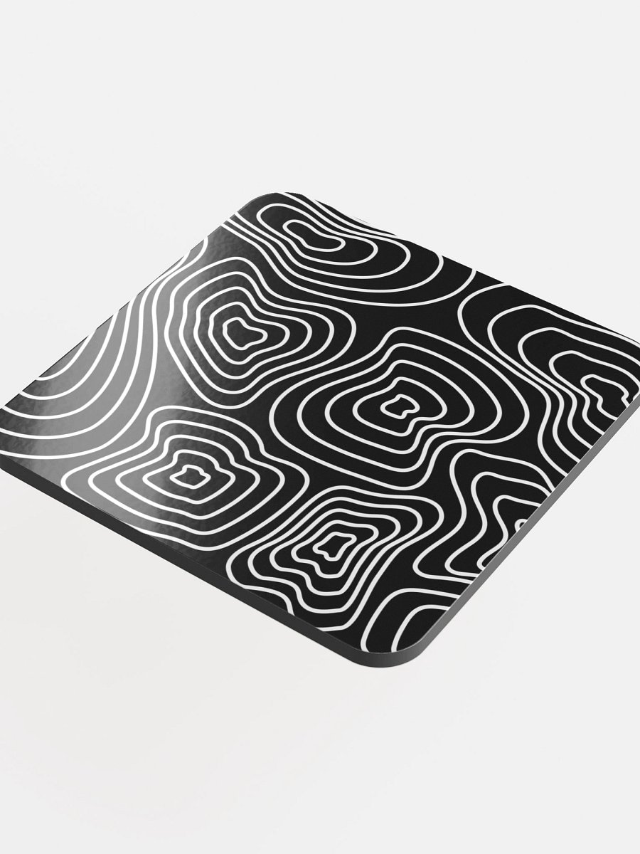 White on Black Topographic Cork Coaster Set product image (4)