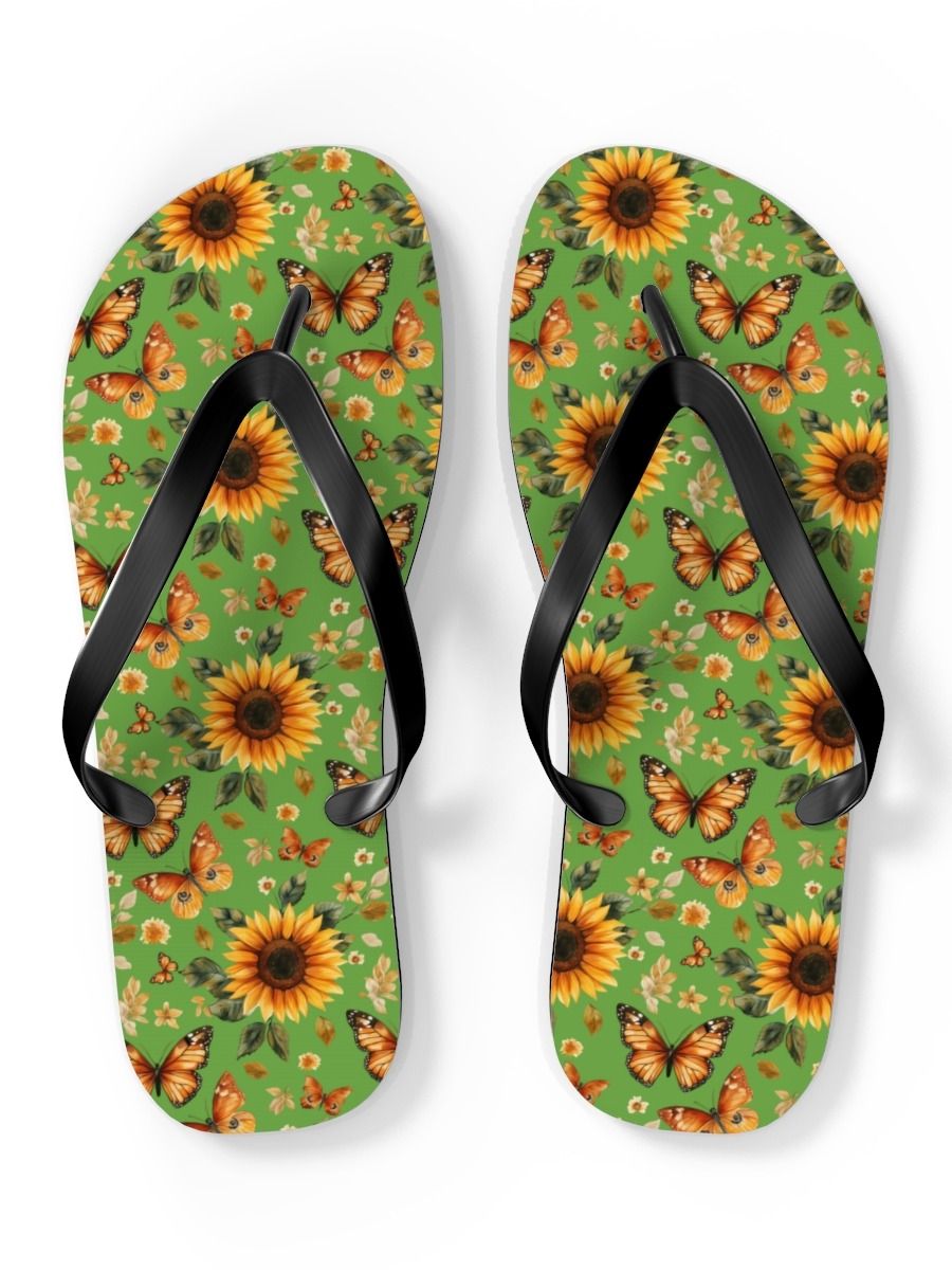 Butterfly/Sunflower Flip Flops product image (6)
