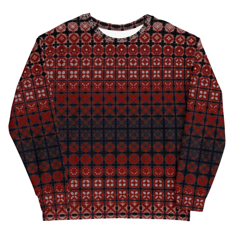 Abstract Red Squares Unisex All Over Print Sweatshirt product image (16)