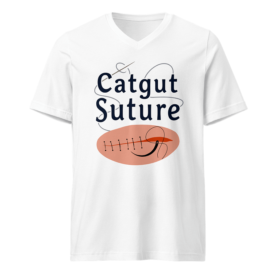 Stitching Wound Catgut Suture V-Neck Tee product image (1)
