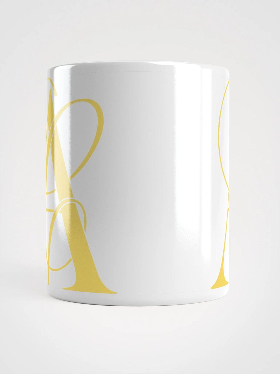 Elegant A Calligraphy White Glossy Mug (Yellow) product image (5)