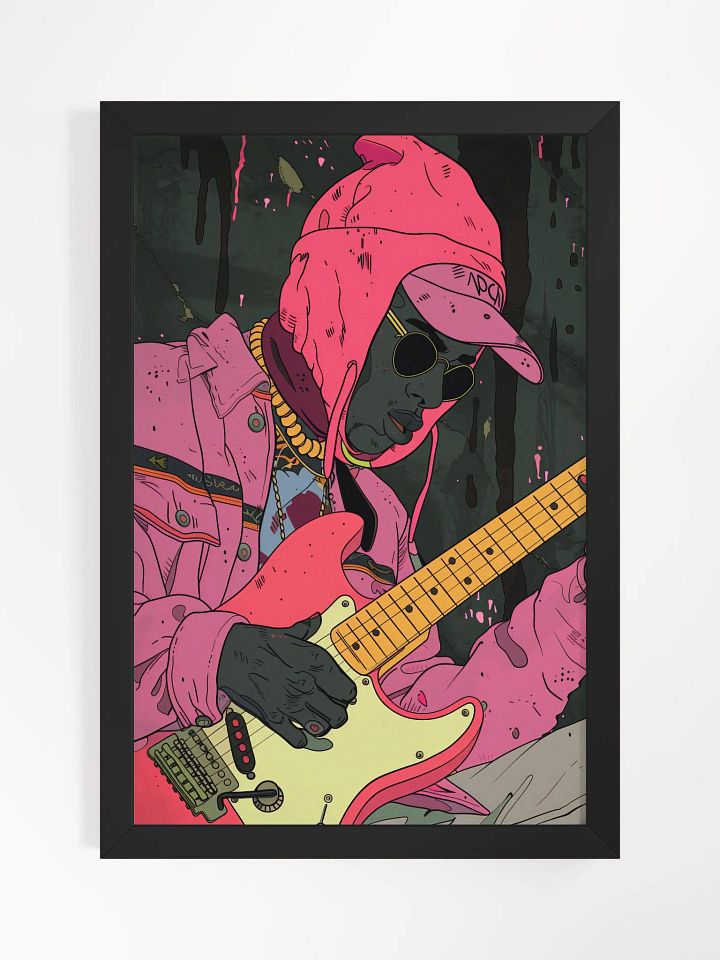 Jamming Vibes: Pop Art Guitarist Framed Poster product image (1)