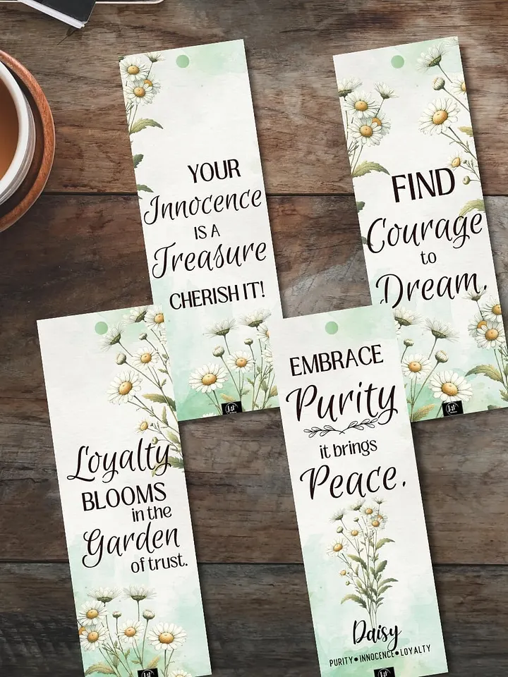 FREE Daisy Bookmark Printable, Inspirational Sayings With April's Birth Month Flower product image (1)