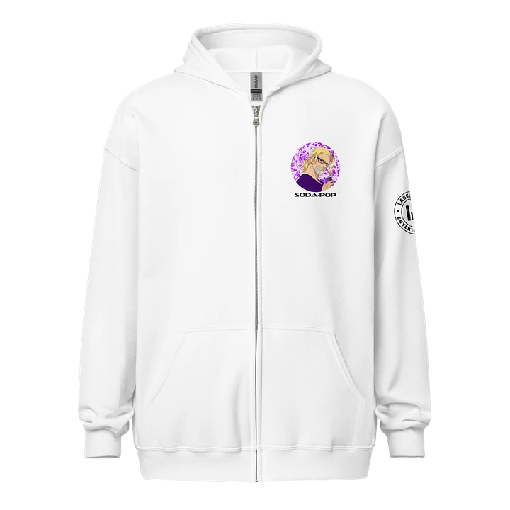 Woah Dude zip-up hoodie white product image (1)