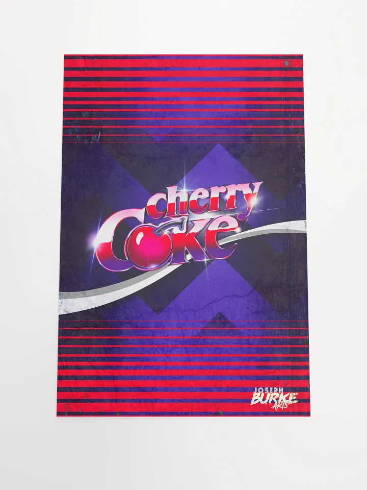 Retro Cherry Coke Chrome Design 12x18 Fine Art Print product image (1)