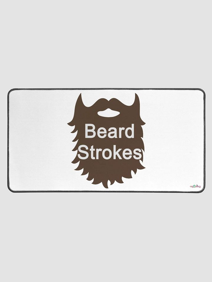 Brown Beard Strokes Desk Mat (White) product image (1)