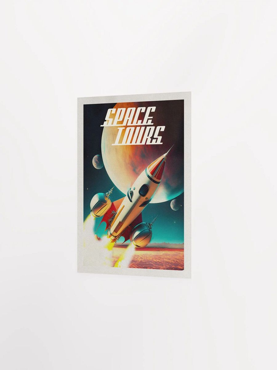 Space Tours — Vintage space poster, retro space art, propaganda poster, retrofuturism art, retro sci-fi print product image (8)