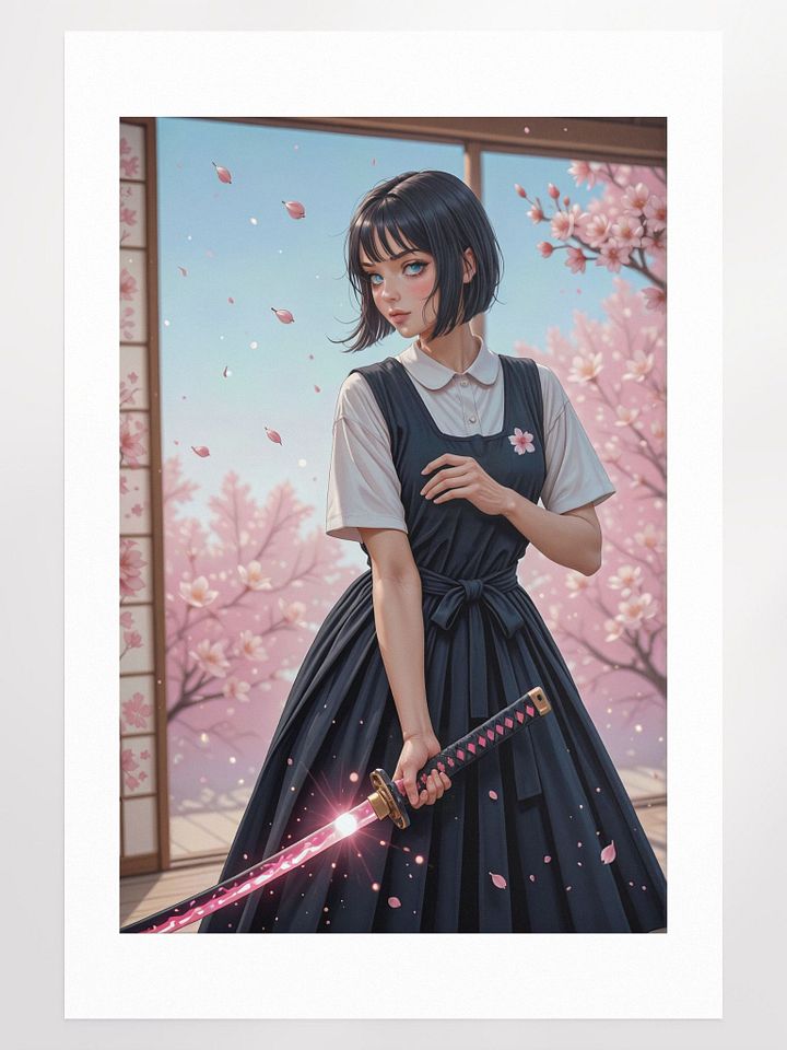 Cherry Blossom Samurai Girl Wall Art Poster product image (1)