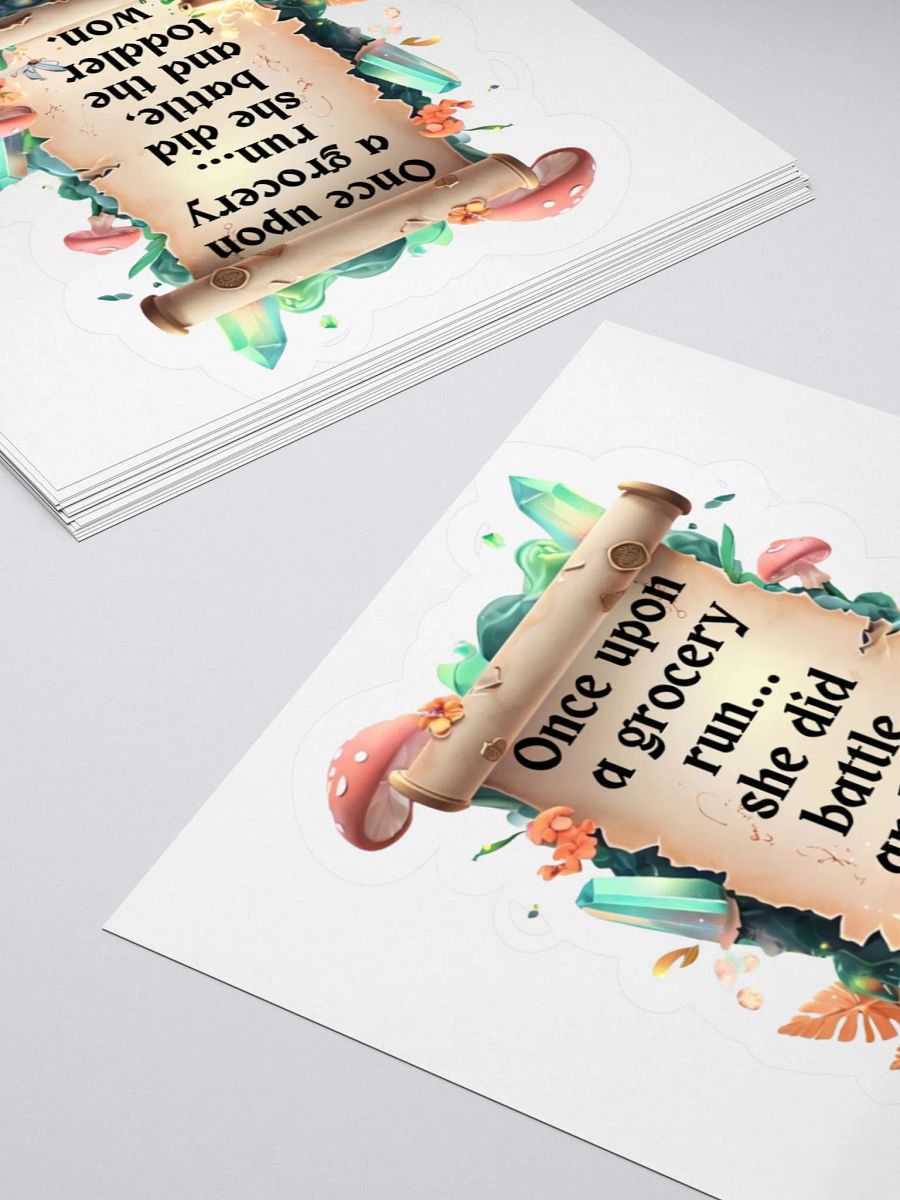 Funny Mom Sticker – ‘Once Upon A Grocery Run’ Parenting Humor Vinyl Decal product image (11)