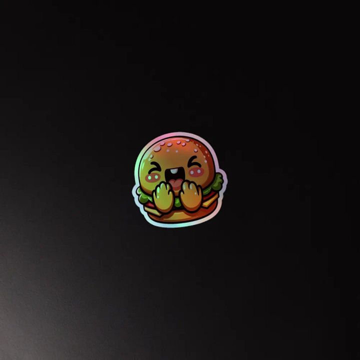 Cheerful Hamburger Holographic Sticker Sheet product image (4)
