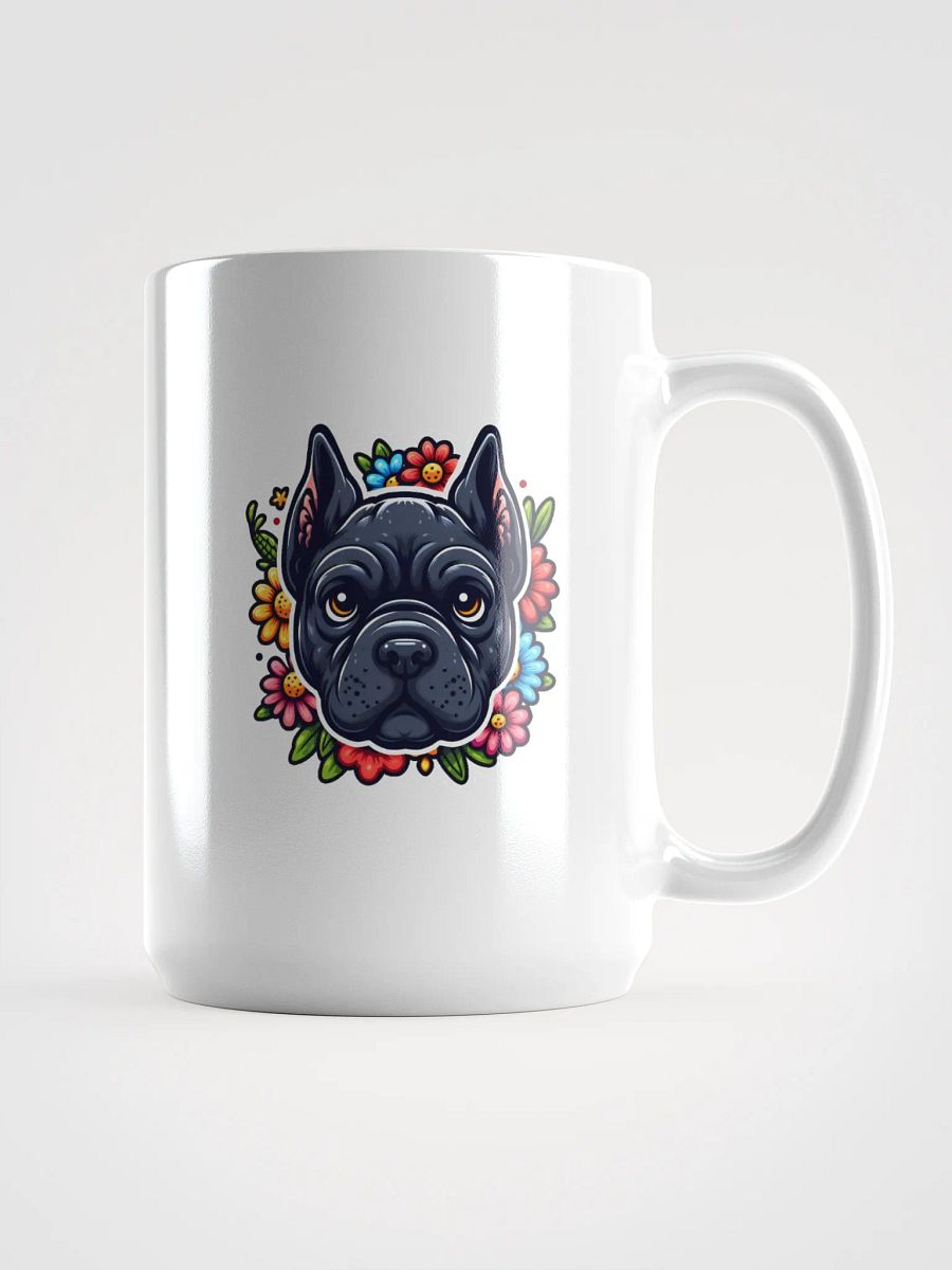 Black Cane Corso with Vibrant Flowers Mug – Bold and Beautiful Dog Lover Gift product image (1)