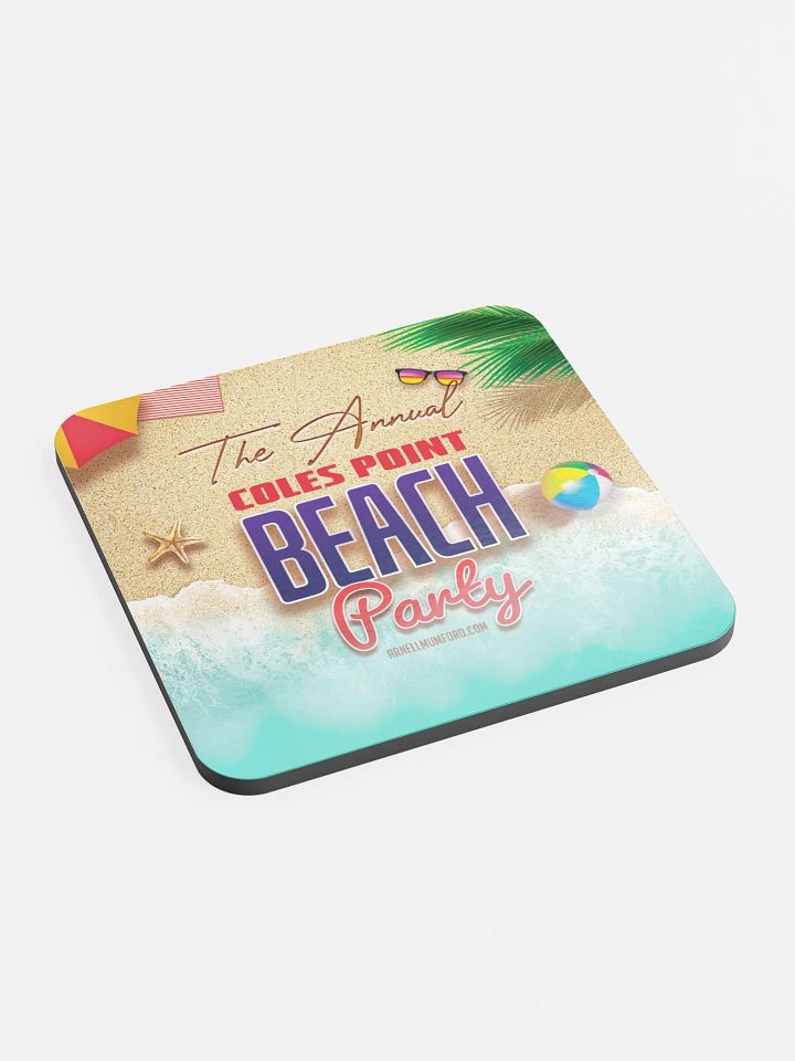 Coles Point Beach Party Glossed Cork Coaster product image (2)